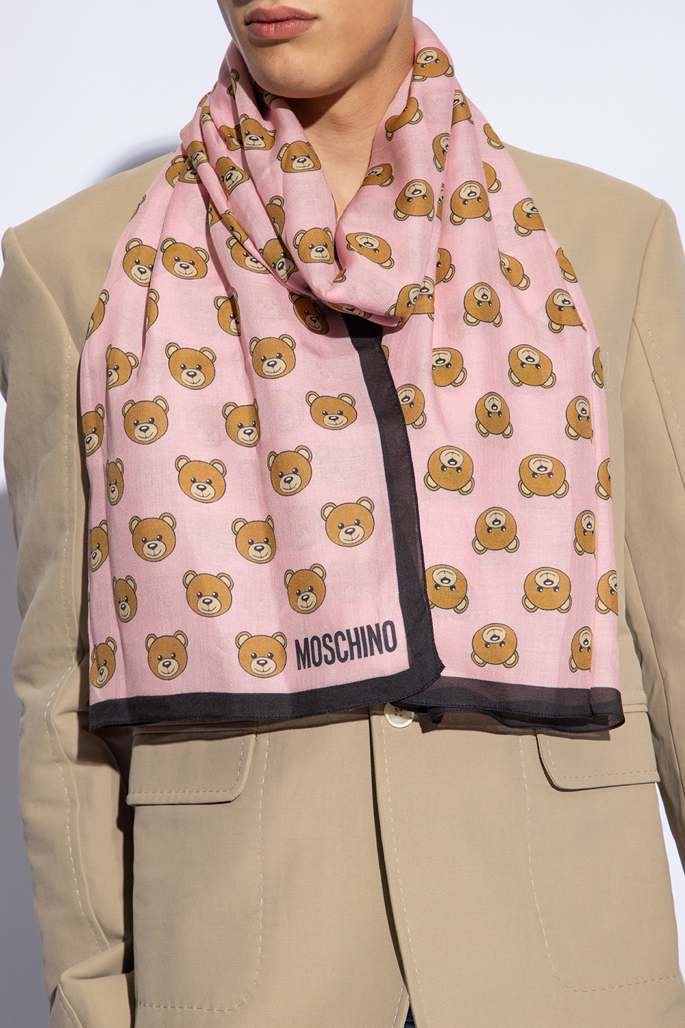 Moschino store pink scarf